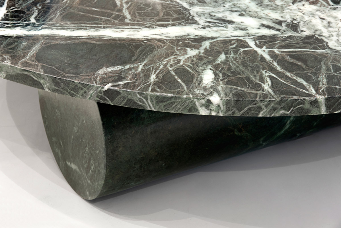 Three Cylinder Table, Green marble
